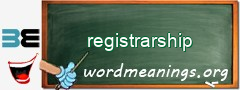 WordMeaning blackboard for registrarship